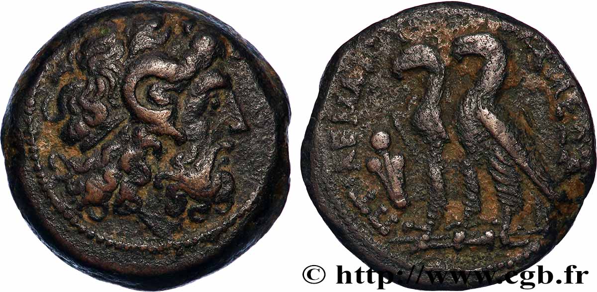 EGYPT - LAGID OR PTOLEMAIC KINGDOM - PTOLEMY IX SOTER II AND CLEOPATRA III Obole XF
