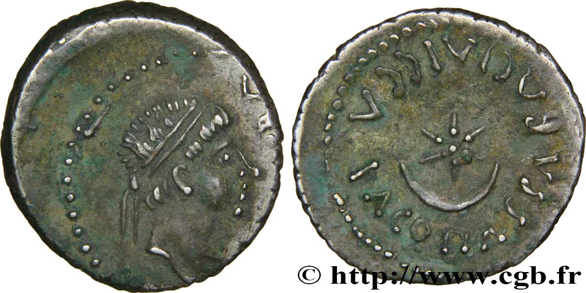 MAURETANIE - ROYAUME DE MAURÉTANIE - JUBA II ET CLÉOPÂTRE Denier ou tétrobole TTB+