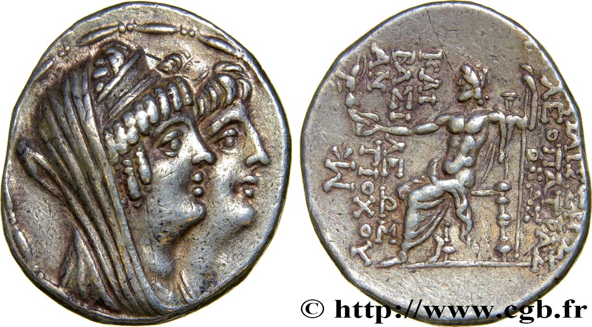 SYRIA - SELEUKID KINGDOM - CLEOPATRA THEA and ANTIOCHUS VIII GRYPUS Tétradrachme XF