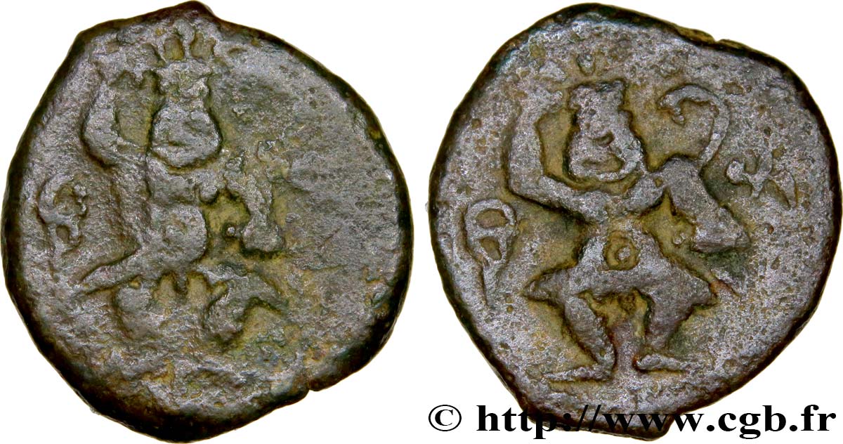 HISPANIA - IBERICO - AEBUSUS (Baléares, Ibiza) Bronze aux dieux Bes q.BB