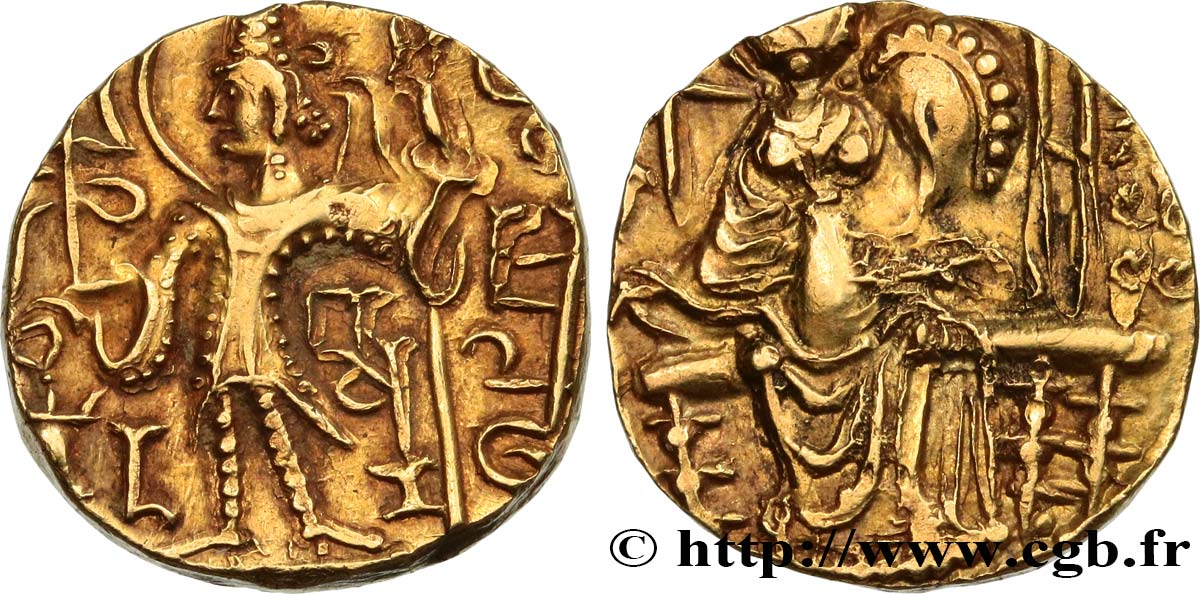 KUSHAN -KUSHAN EMPIRE - VASU DEVA III and his Successors Statère d or à la déesse Ardoksho AU