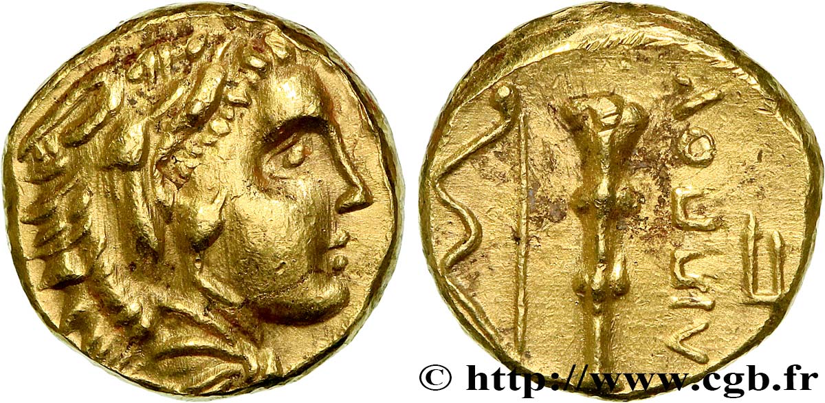 MACEDONIA - MACEDONIAN KINGDOM - PHILIP II quart de statère d’or AU