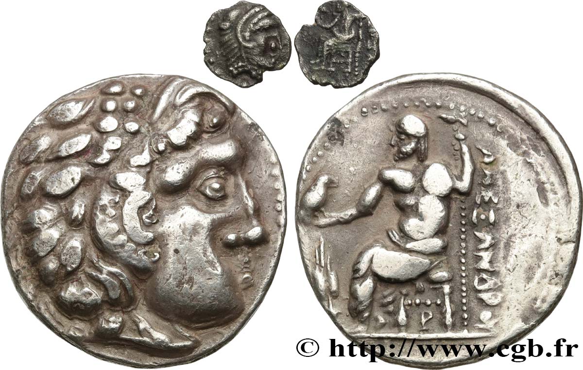 LOTES Lot de 2 monnaies, imitations arabo-persiques au type d’Alexandre lote