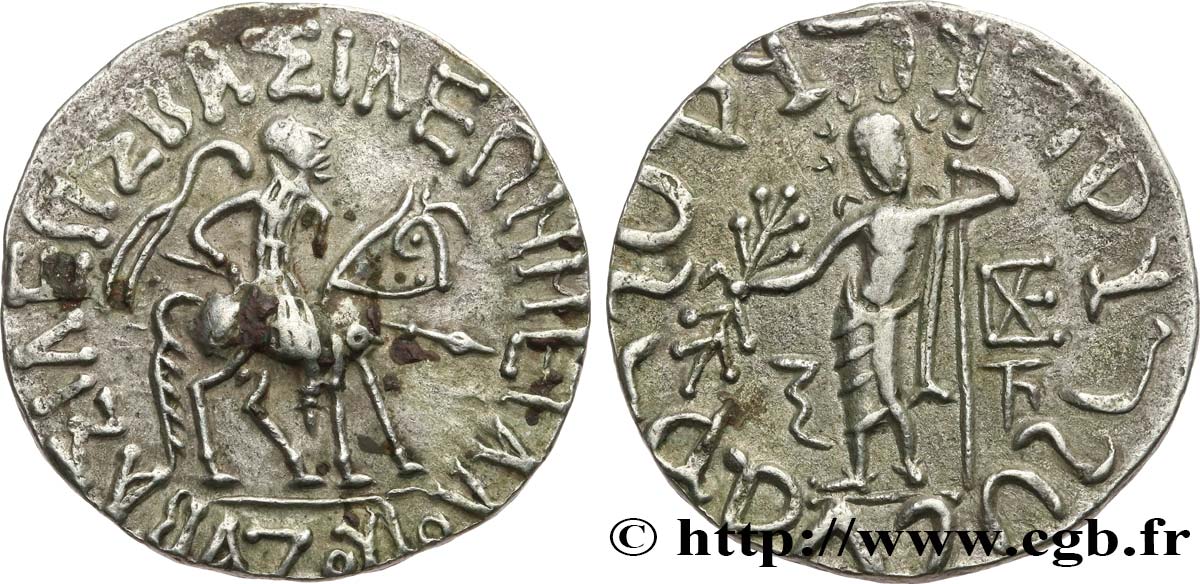 SCYTHIE - ROYAUME INDO-SCYTHE - AZÈS Tétradrachme bilingue TTB+