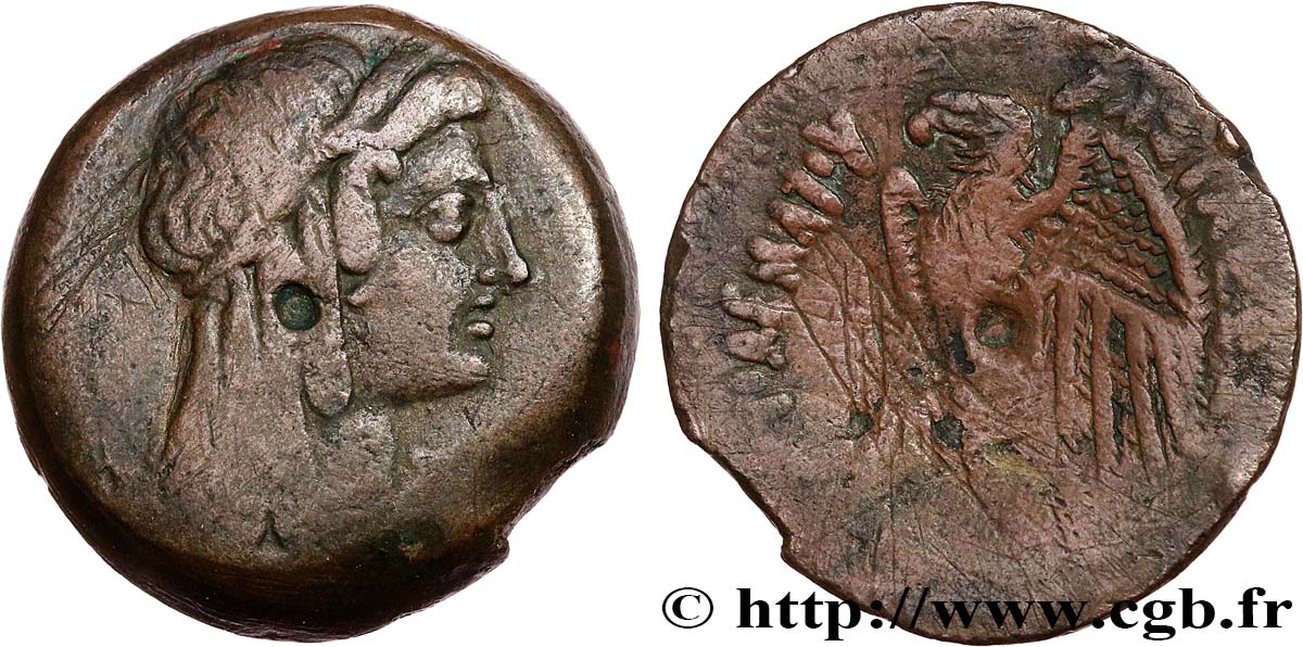 ÉGYPTE - ROYAUME LAGIDE - PTOLÉMÉE V ÉPIPHANES Dichalque TB+