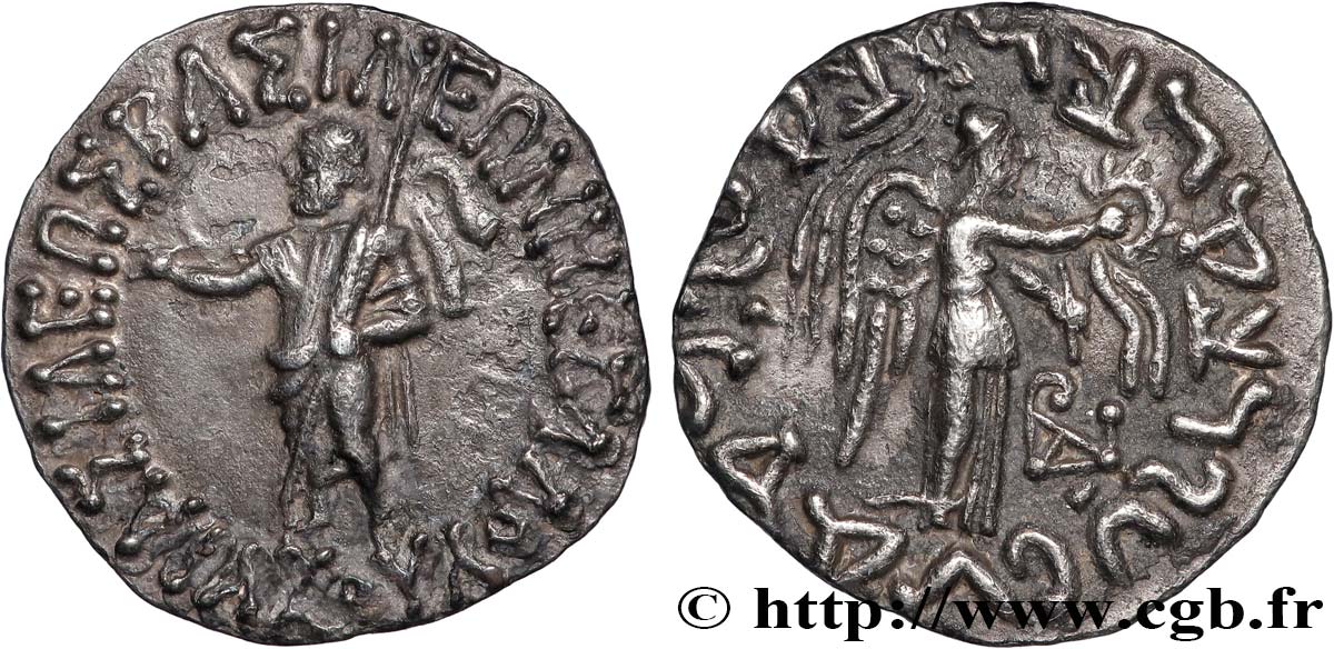 SCYTHIA - INDO-SCYTHIAN KINGDOM - AZES Drachme bilingue AU