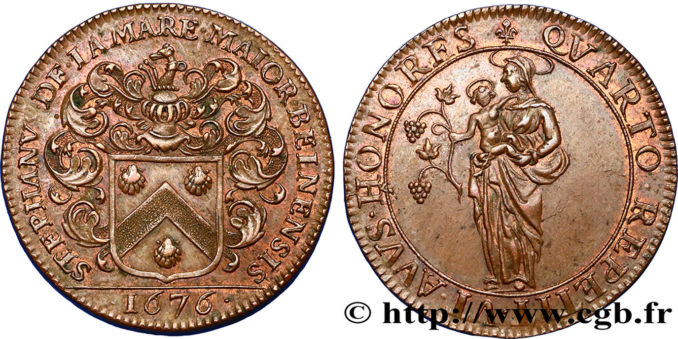 BOURGOGNE - VILLES ET NOBLESSE Jeton CU 27, Étienne de La Mare, maire de Beaune SUP