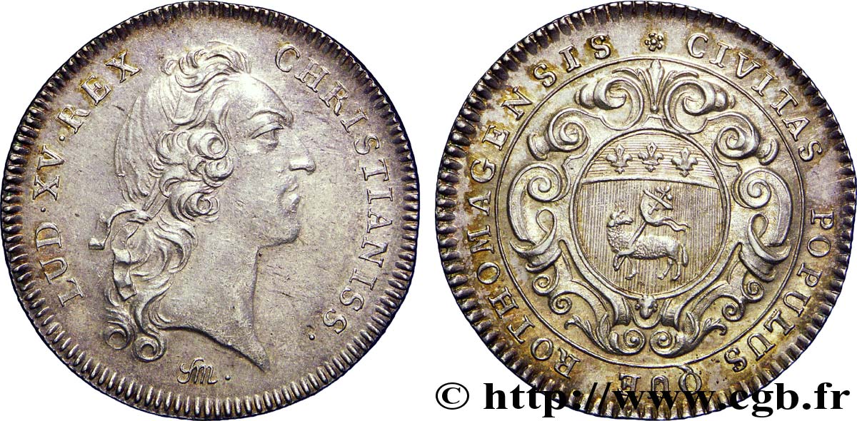 ROUEN (VILLE DE...) Jeton Ar 30, Louis XV TTB+