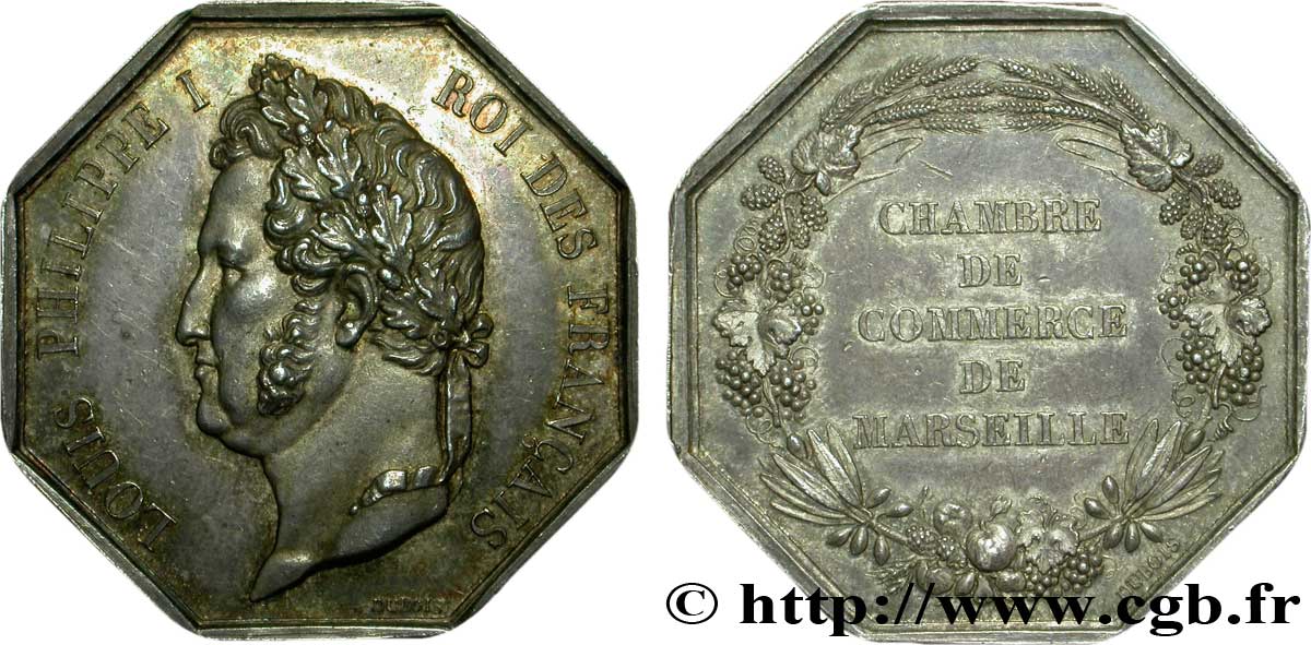 PROVENCE - 19TH C. JETONS, TOKENS AND MEDALS Jeton octogonal Ar 34, Chambre de commerce de Marseille AU