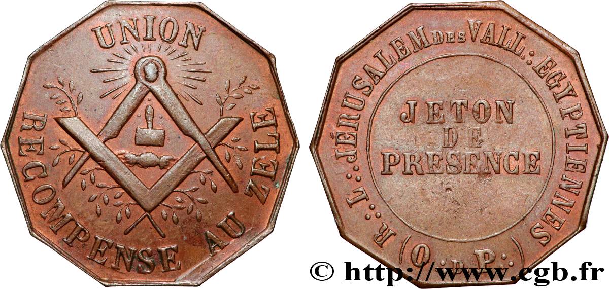 FRANC - MAÇONNERIE ORIENT DE PARIS, JÉRUSALEM DES VALLÉES ÉGYPTIENNES TTB