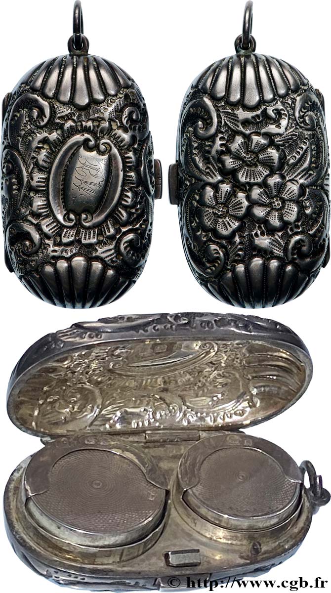 PORTE-LOUIS, PORTE-MONNAIE Porte-louis, Motifs floraux, Royaume-Uni TTB+