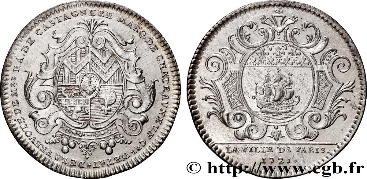 ILE DE FRANCE - VILLES et NOBLESSE Pierre-Antoine de Castagnère, marquis de Châteauneuf TTB+