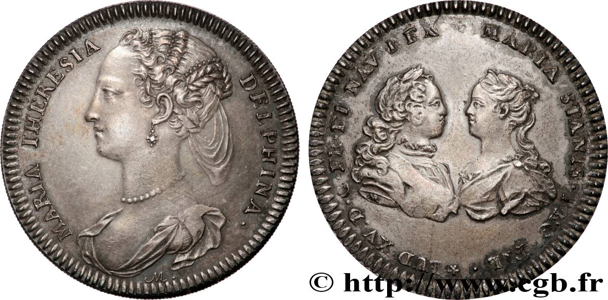 LOUIS XV DIT LE BIEN AIMÉ MARIE-THÉRÈSE D’ESPAGNE, DAUPHINE et MARIAGE DE LOUIS XV, refrappe AU/AU