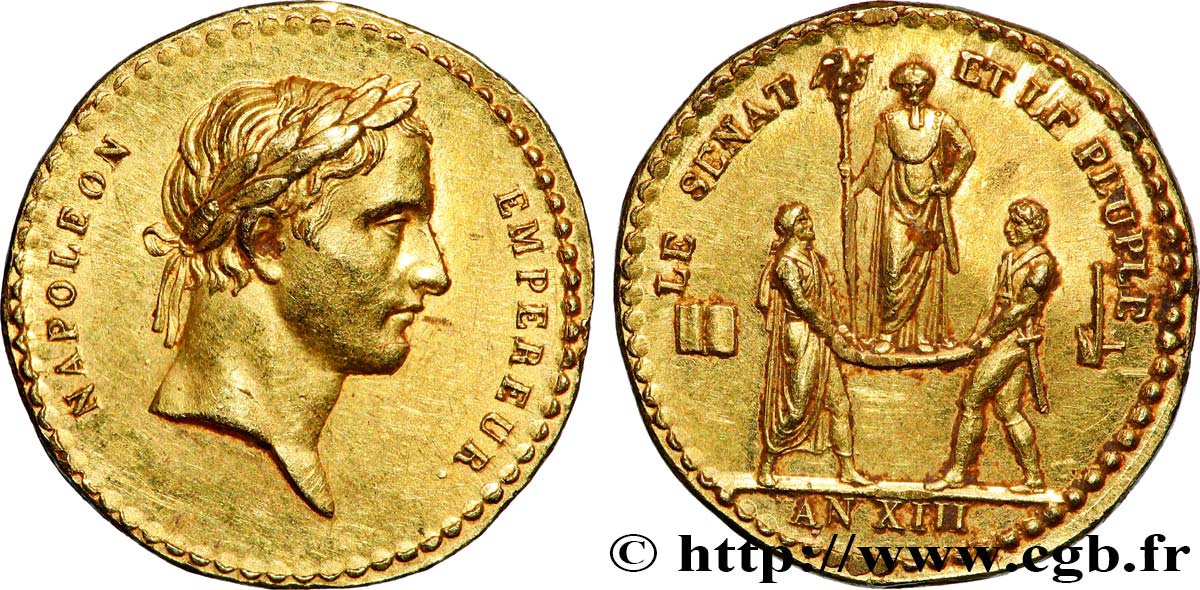 PREMIER EMPIRE Quinaire en or, sacre de l empereur SUP