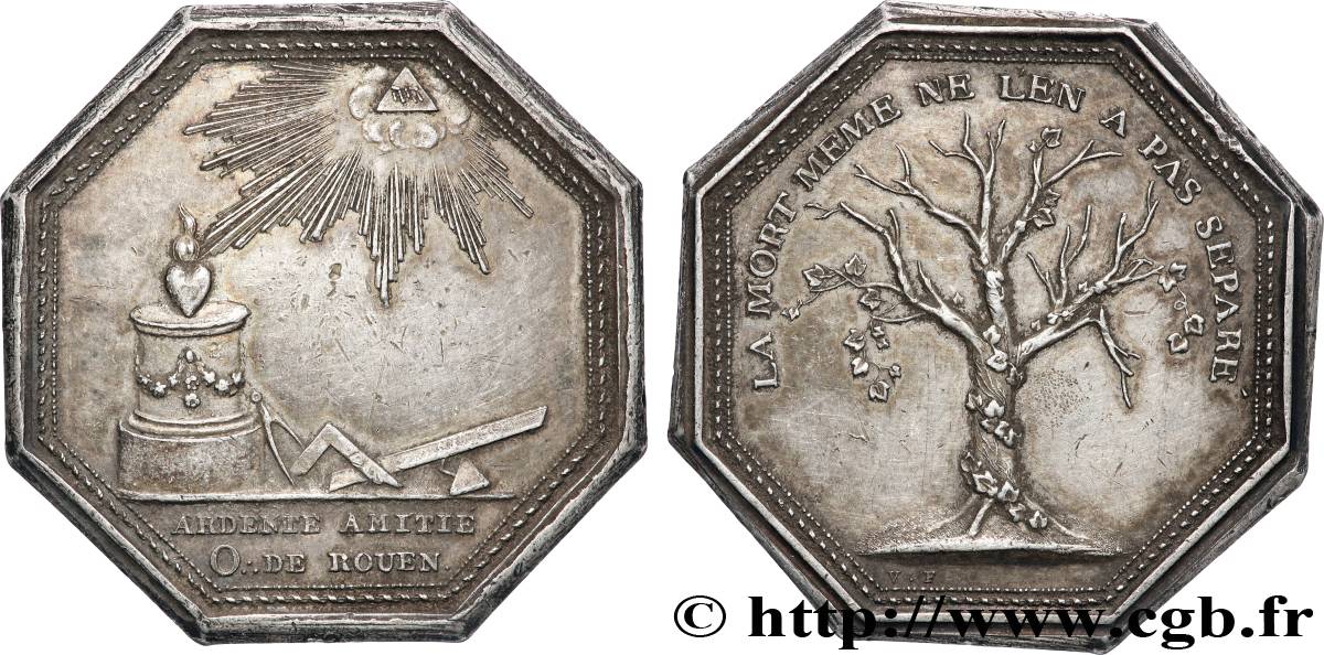 FRANC - MAÇONNERIE ROUEN, L’ARDENTE AMITIE TTB+