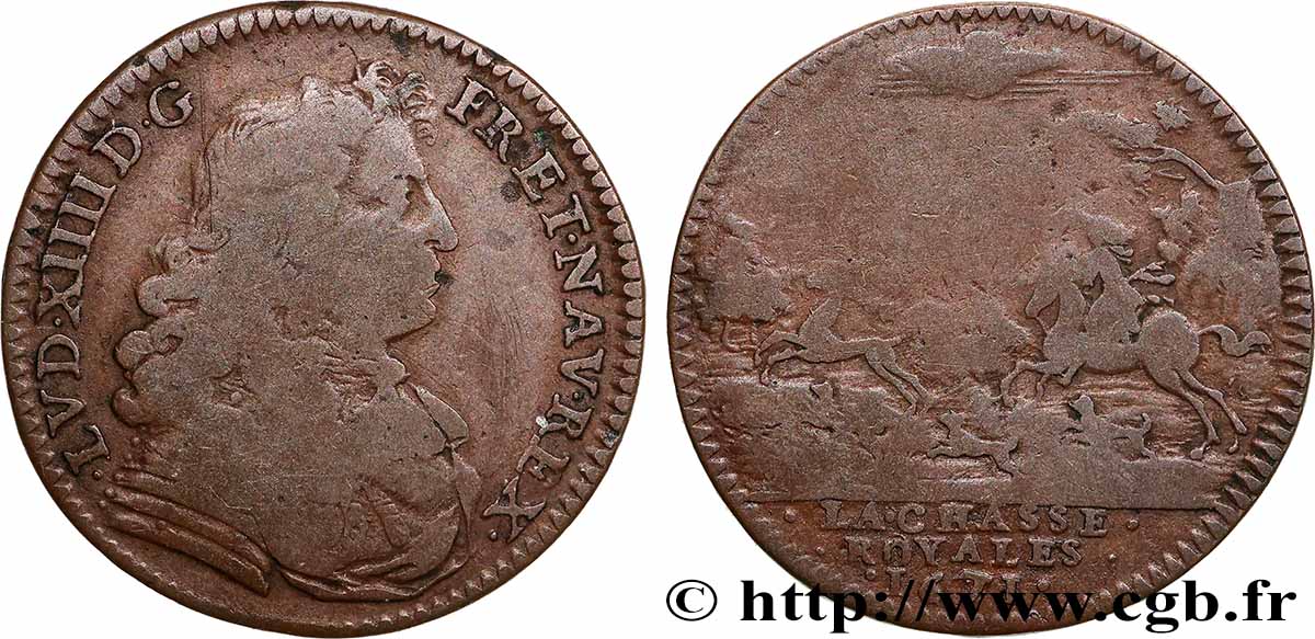 CHASSES Jeton Cu 26, les chasses royales TB