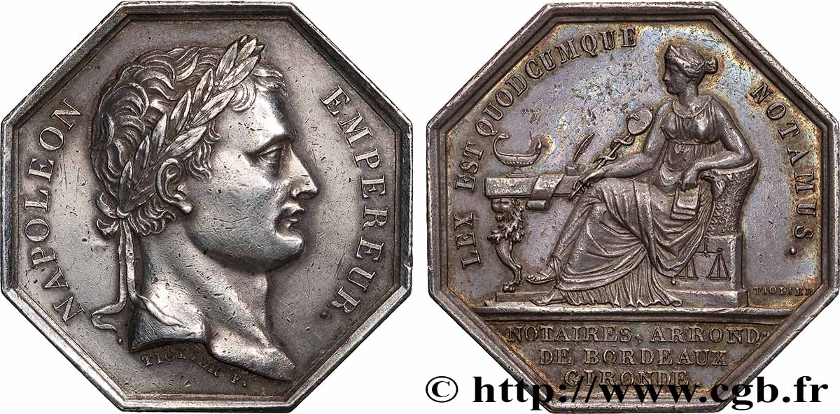NOTAIRES DU XIXe SIECLE Notaires de Bordeaux (Napoléon Ier) TTB+