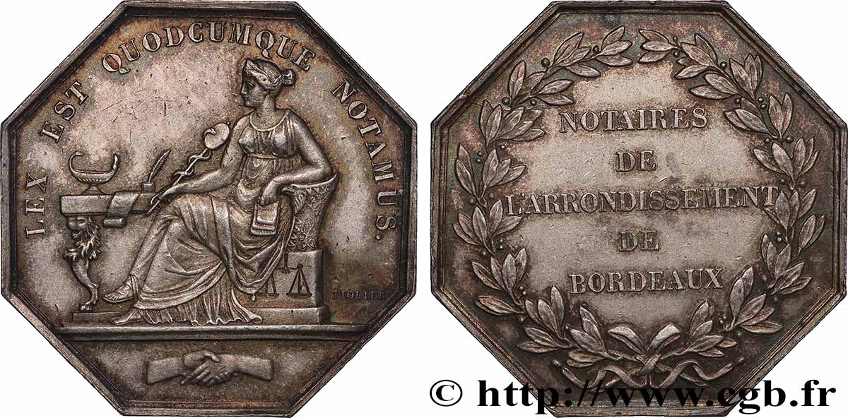 NOTAIRES DU XIXe SIECLE Notaires de Bordeaux TTB+/SUP