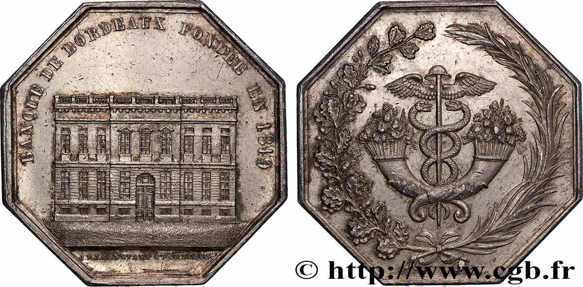 BANQUES PROVINCIALES Banque de Bordeaux, poinçon main TTB+
