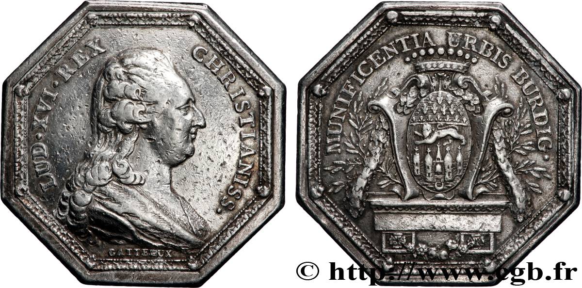 BORDEAUX Récompense de la ville de Bordeaux, émission de 1784 XF