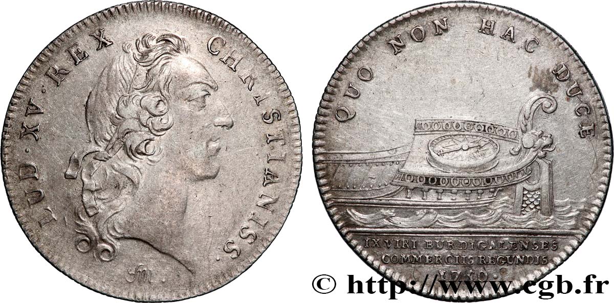 CHAMBRES DE COMMERCE Chambre de commerce de Bordeaux, émission de 1747 (Louis XV) TTB