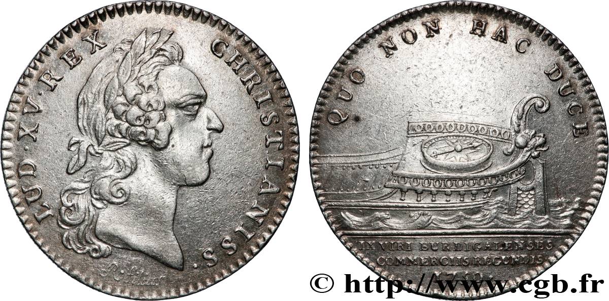 CHAMBRES DE COMMERCE Chambre de commerce de Bordeaux, émission vers 1758 (Louis XV) TTB