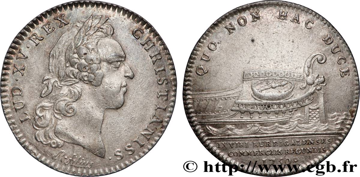 CHAMBRES DE COMMERCE Chambre de commerce de Bordeaux, émission vers 1758 (Louis XV) TTB