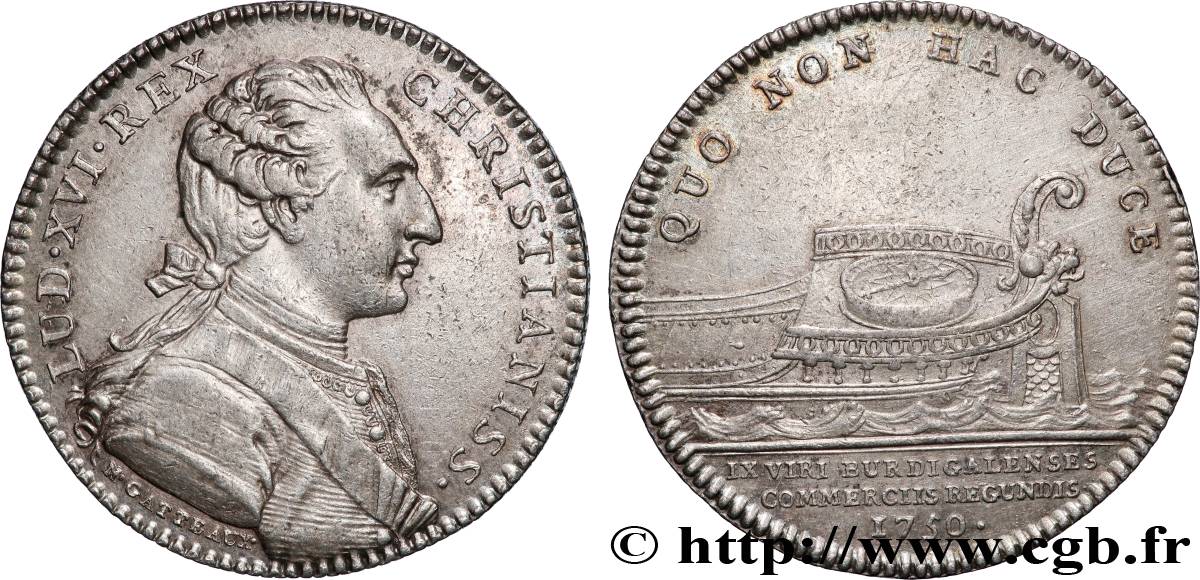 CHAMBRES DE COMMERCE Chambre de commerce de Bordeaux, émission de 1776 (Louis XVI) TTB+/TTB