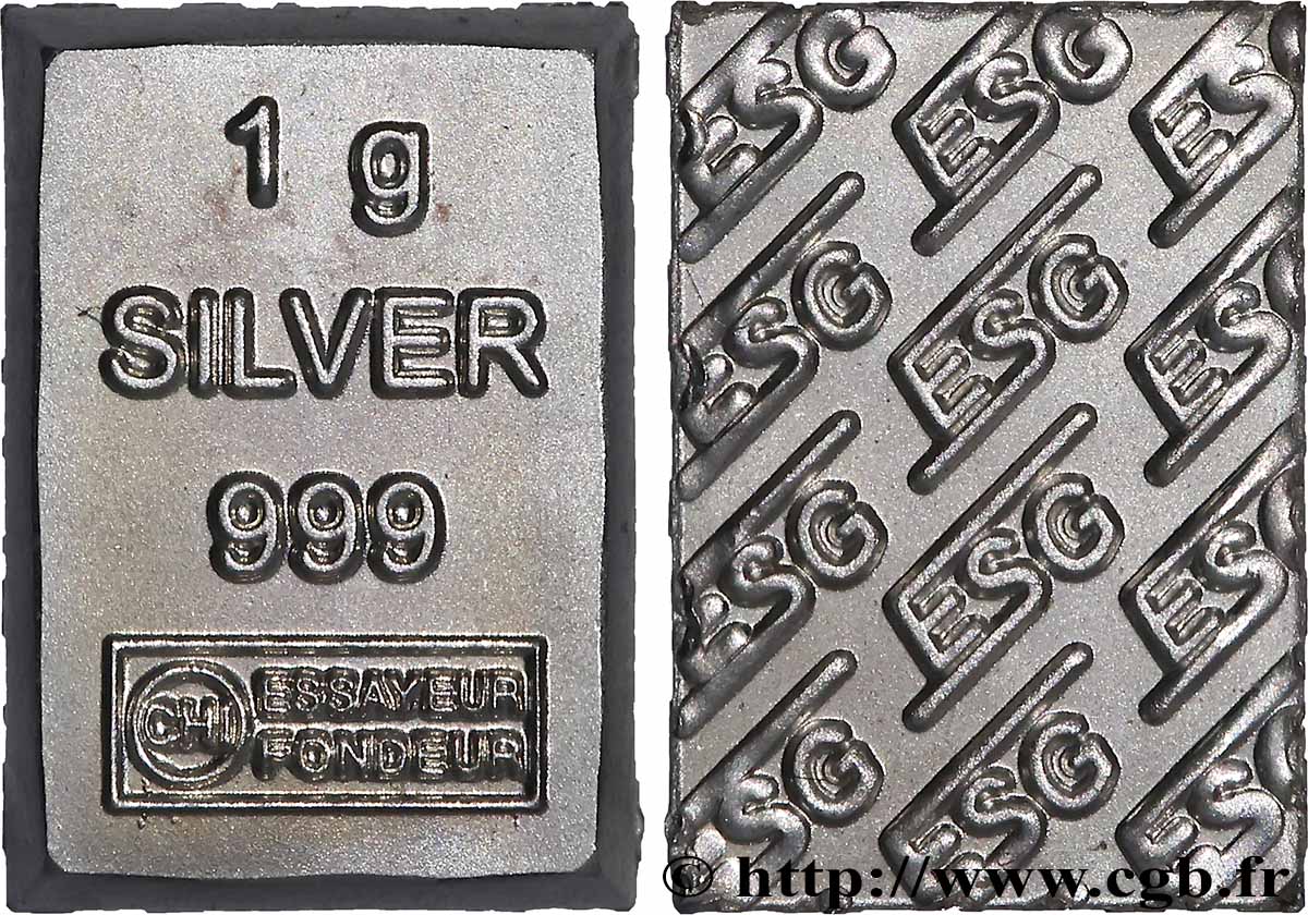 SILVER INVESTMENT Lingotin de 1 GR - ARGENT 999,9 MS