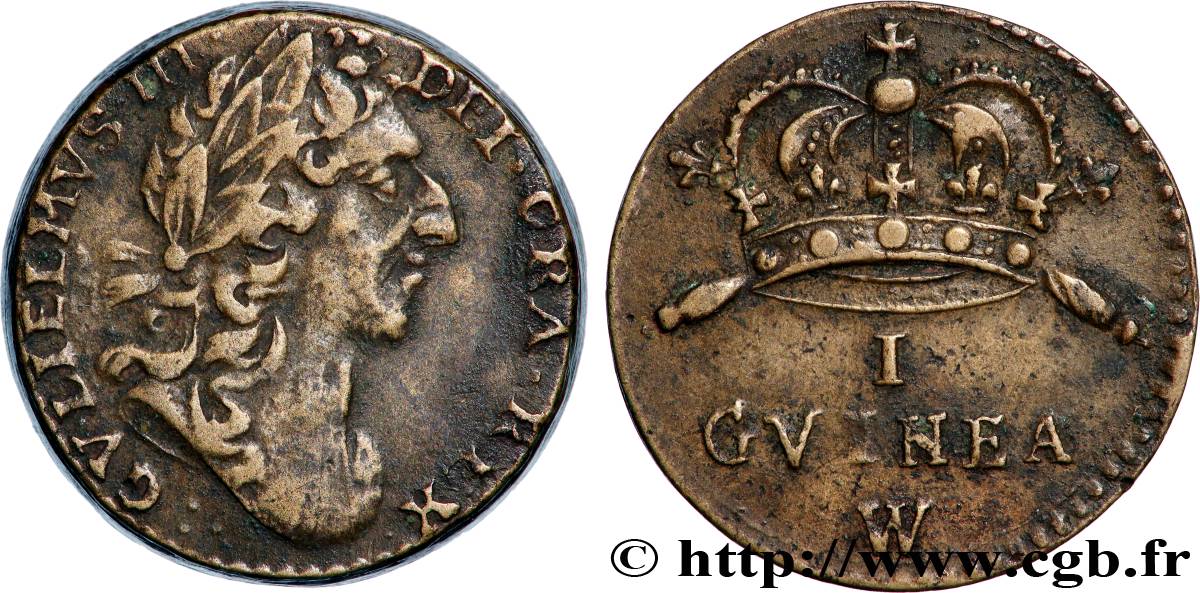 ANGLETERRE - POIDS MONÉTAIRE Poids monétaire pour la guinée, Guillaume III XF