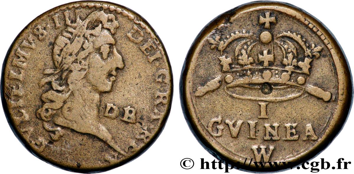 ANGLETERRE - POIDS MONÉTAIRE Poids monétaire pour la guinée, Guillaume III XF