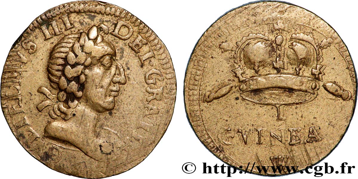 ANGLETERRE - POIDS MONÉTAIRE Poids monétaire pour la guinée, Guillaume III SS