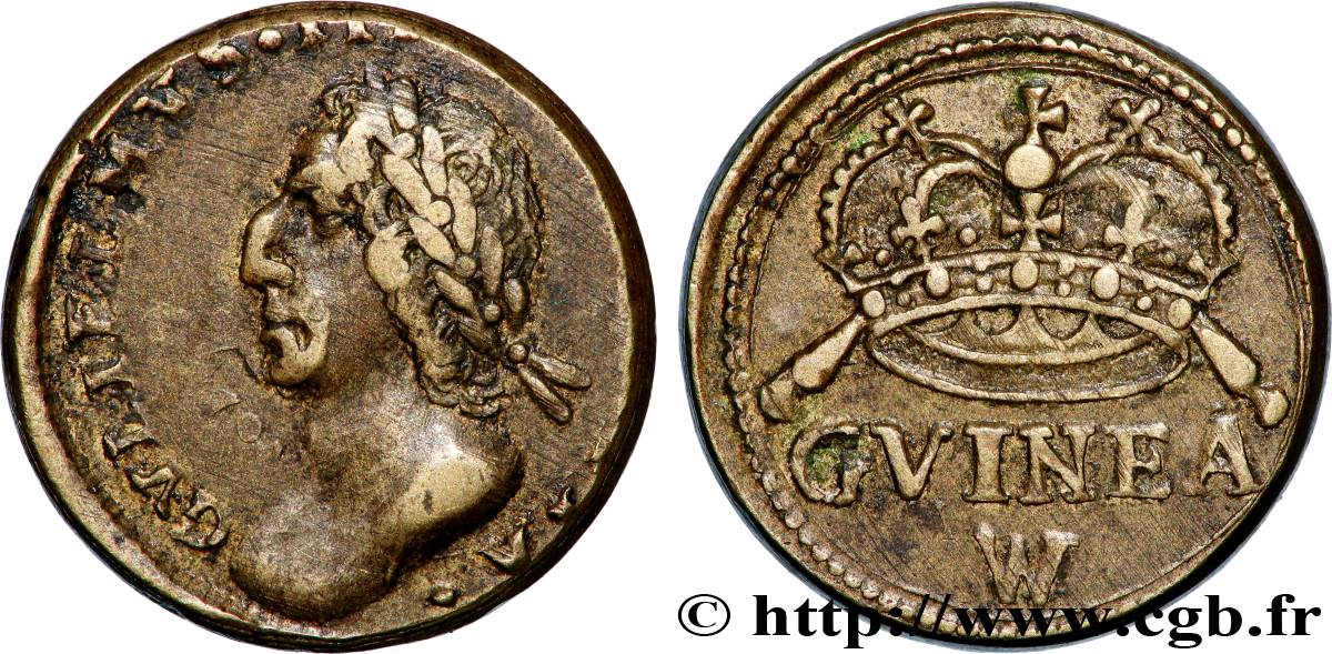 ANGLETERRE - POIDS MONÉTAIRE Poids monétaire pour la guinée, Guillaume III XF