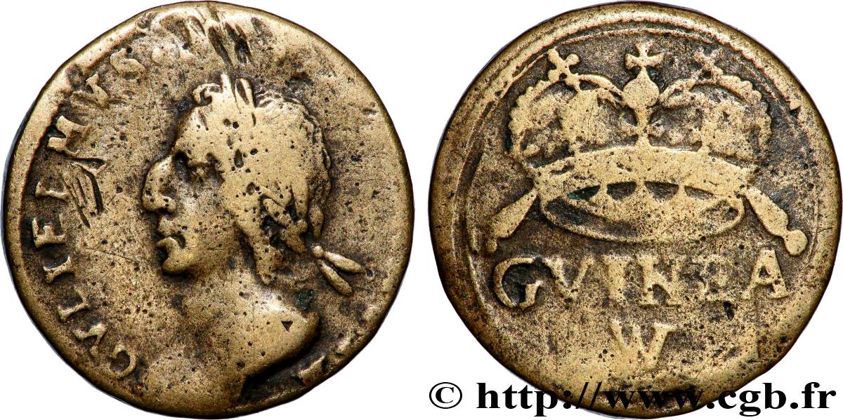 ANGLETERRE - POIDS MONÉTAIRE Poids monétaire pour la demi-guinée, Guillaume III fSS