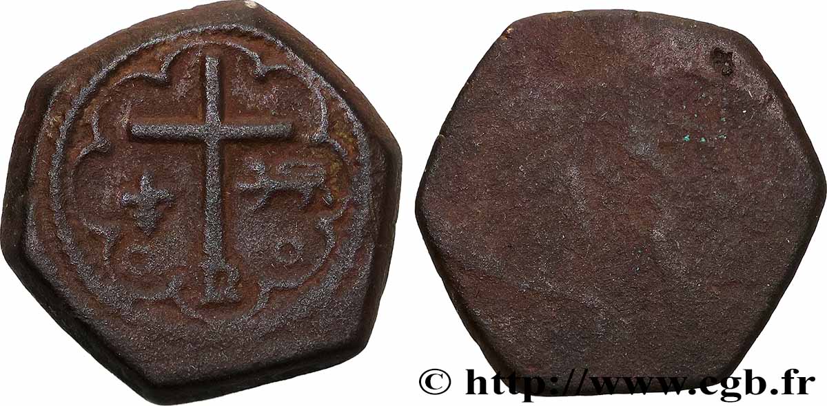 HENRY VI DE LANCASTRE - ROI DE FRANCE (1422-1453) - ROI D ANGLETERRE (1422-1461) et (1470-1471) Poids monétaire pour le salut d or TTB+