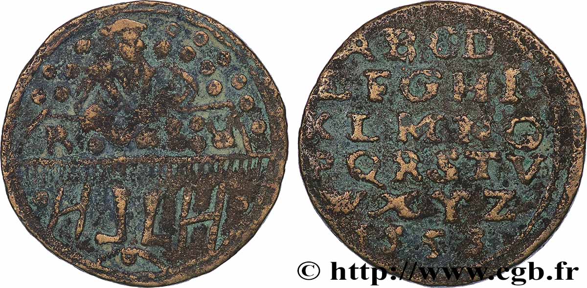 ROUYER - X. JETONS DE NUREMBERG Jeton de compte à l’alphabet et au maître d’école TB+