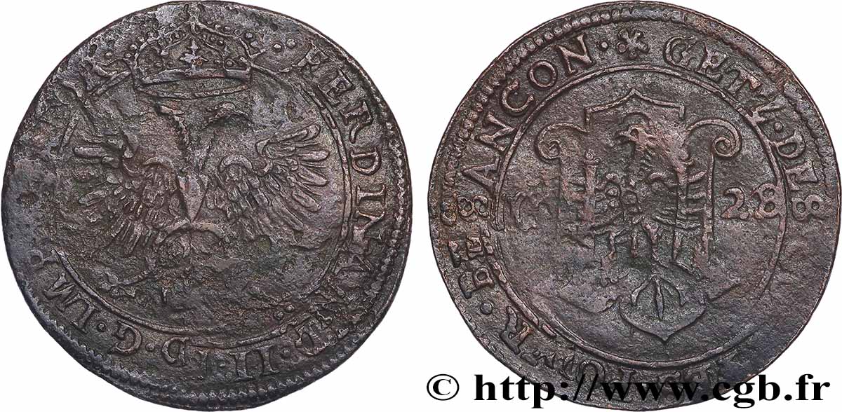 ALLEMAGNE - SAINT-EMPIRE GERMANIQUE - FERDINAND II Jeton des comptes pour Besançon TB/TTB