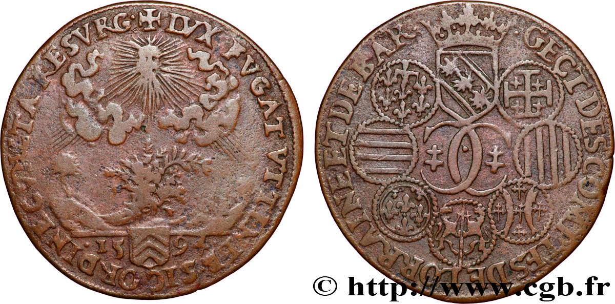 LORRAINE - DUCHÉ DE LORRAINE - CHARLES III LE GRAND DUC Chambre des comptes de Lorraine TB+/TTB