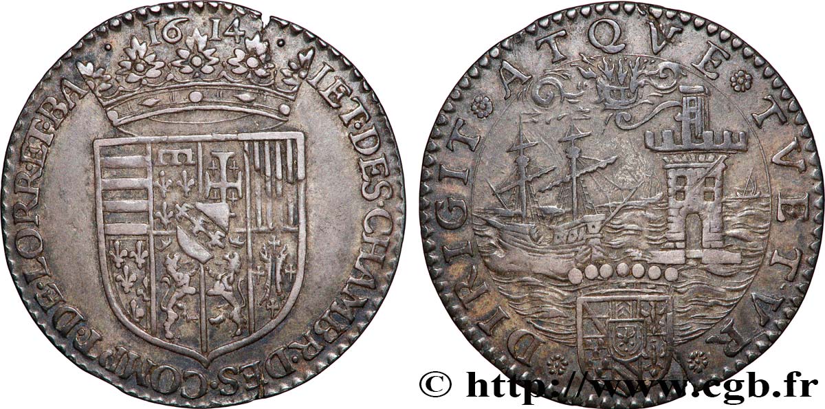 LORRAINE - DUCHÉ DE LORRAINE - HENRI II Jeton de Briot frappé à Sedan, Chambre des comptes de Lorraine et Bar TTB+