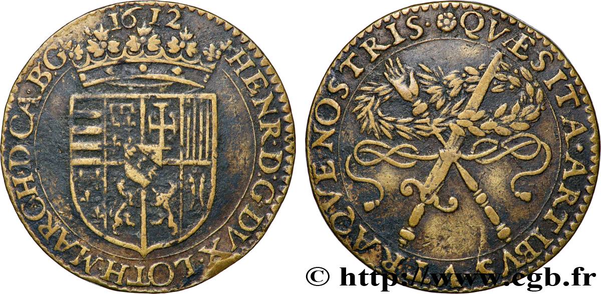 LORRAINE - DUCHÉ DE LORRAINE - HENRI II Henri II de Lorraine et Catherine de Bourbon TTB