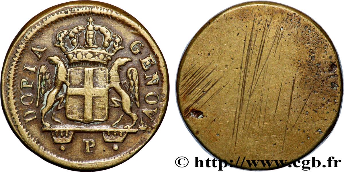 ITALIE - GÊNES - POIDS MONÉTAIRE Poids monétaire pour la pièce de 48 lires de Gênes TTB
