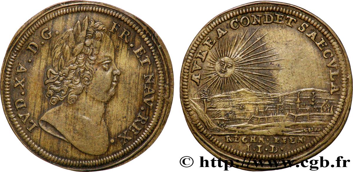 LOUIS XV DIT LE BIEN AIMÉ Jeton de Jean-Jacques Dietzel TTB