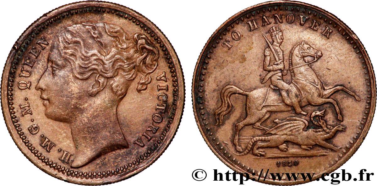 GREAT BRITAIN - VICTORIA Jeton de Compte Victoria / Duc de Cumberland XF