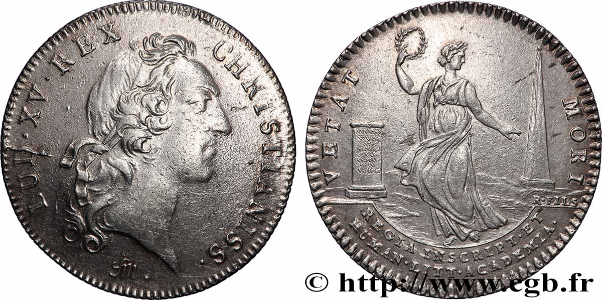 ACADÉMIE ROYALE DES INSCRIPTIONS et BELLES-LETTRES Académie royale des Inscriptions et Belles-Lettres - Louis XV, émission de 1747 q.SPL