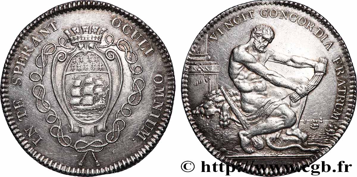 NANTES (ÉCHEVINS ET MAIRES DE ...) Jeton à l’Hercule de Dupré SUP