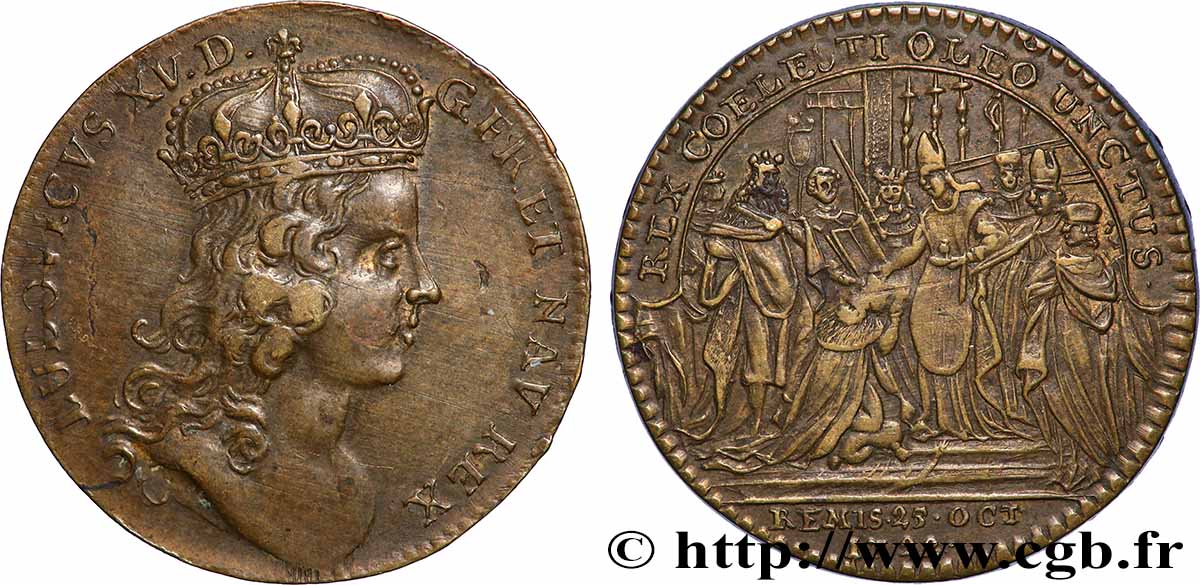 SACRE À REIMS Louis XV TTB+