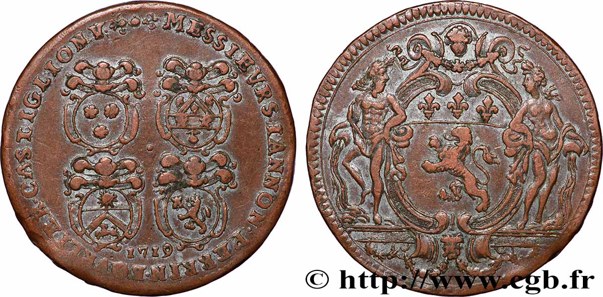 LYONNAIS - CONSULAT DE LYON Jeton Br 30, les quatre échevins SS