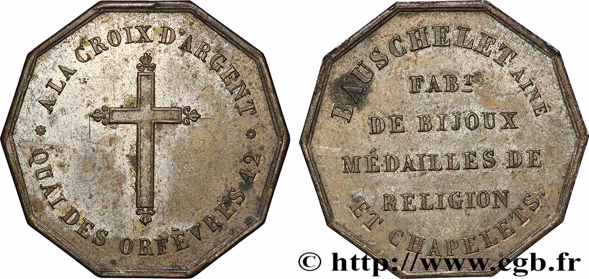 JETONS PUBLICITAIRES Fabrique de bijoux et de médailles religieuses A la croix d argent SS