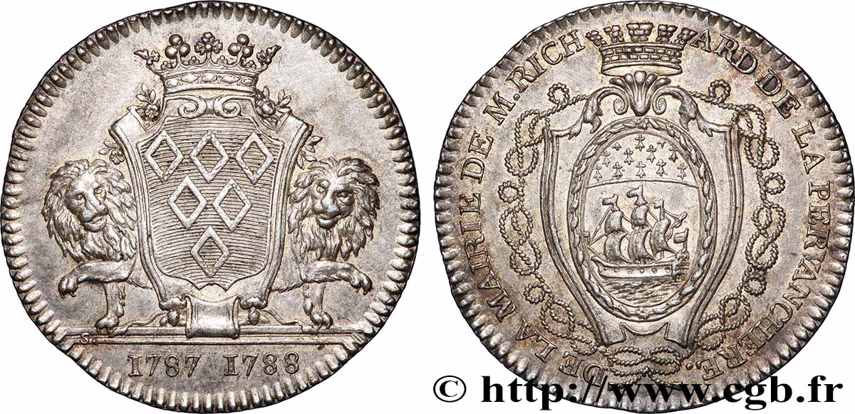 NANTES (ÉCHEVINS ET MAIRES DE ...) Pierre Richard de la Pervenchère VZ/VZ+