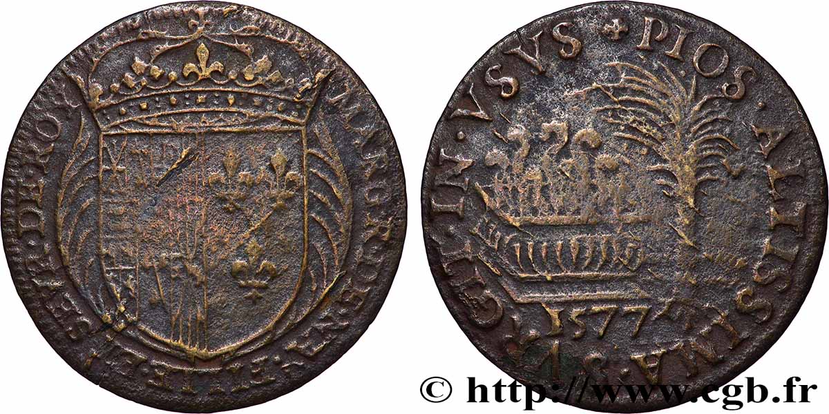 ROYAUME DE NAVARRE ET SEIGNEURIE DE BÉARN - HENRI III DE NAVARRE, II DE BÉARN ET MARGUERITE DE VALOIS BC+
